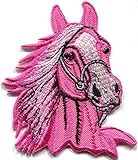 Horse colt Bronco Filly Mustang Pony Stallion Steed Pink Applique Iron-on Patch S-393