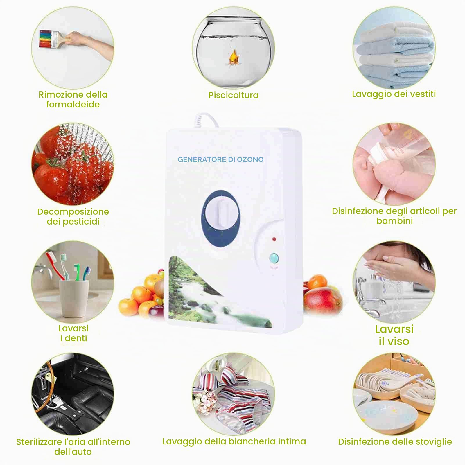 Generatore di ozono per acqua e depurazione e d'aria di Ozono Macchina per Ossigeno Purificatori D'acqua,O3 ozono disinfezione sterilizzatore con timer digitale