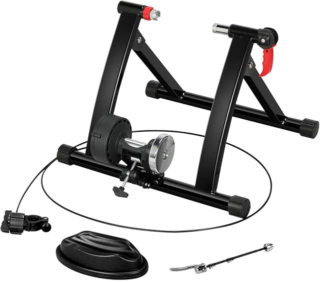 Yaheetech Turbo Trainer Bike Trainers Bike Stand for Indoor Riding Road Bike Training Stand with 6 Speed Levels & Noise Reduction Wheel for 26''-29'' Wheels