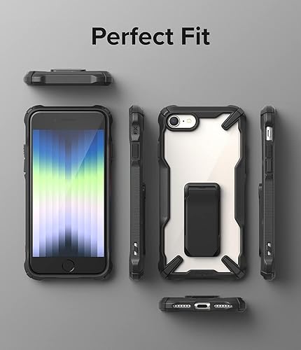 Miniatura 9 de Ringke Fusion-X - Soporte compatible con iPhone SE 5G (3ª generación, 2022) de 4.7 pulgadas, iPhone SE 2020/8, soporte trasero transparente a prueba