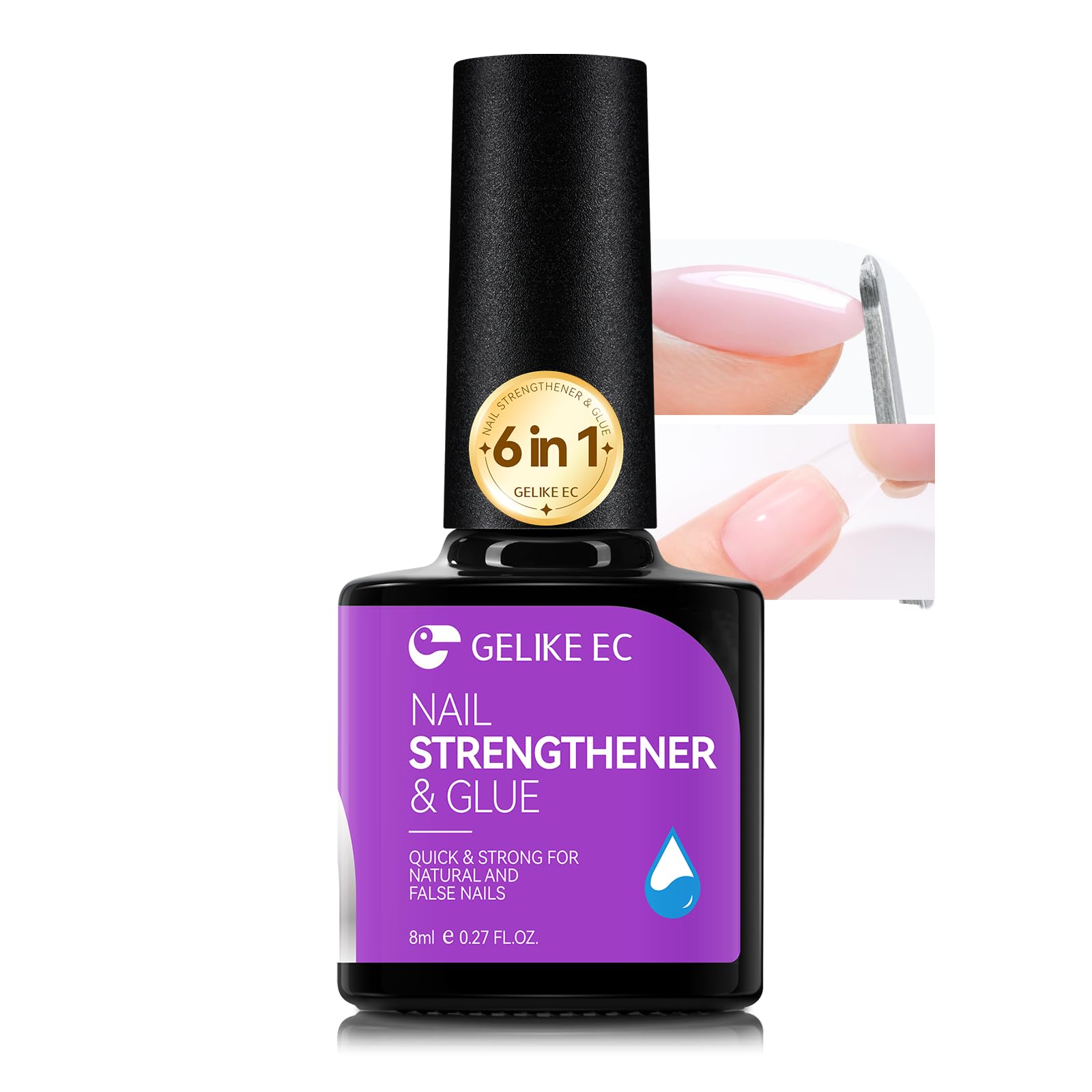Nail Strengthener Glue for Home Care: Strong Nail Glue Gel for Thin Nails