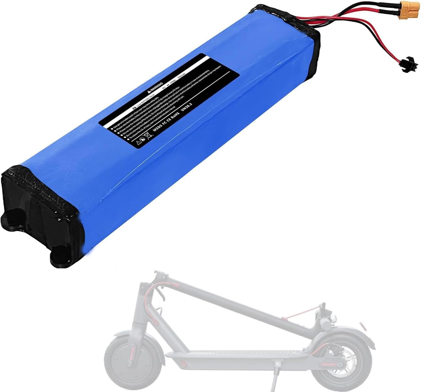 36V(Fit 42V) 7500mAh Replacement Battery Fit for Hiboy S2/ Hiboy KS4 with 270Wh, High Capacity, 12.13 * 2.59 * 1.65inch, with Screw Holes
