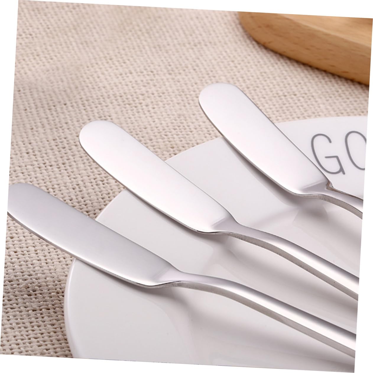 Unomor Elegant 2pcs Stainless Steel Butter Spatula Set Easy to Use Maintain for Cream Butter and Jam Spreading