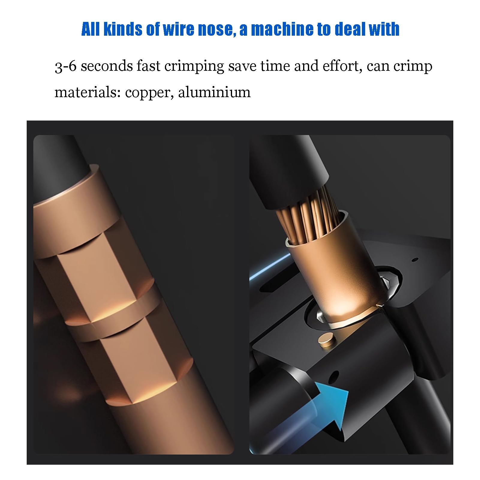 Herramienta de crimpado hidráulica, crimpadora eléctrica a batería para terminales de cable, kit de herramientas de alto rendimiento, rango de crimpado 16-300 mm², 16-400 mm², crimpado de terminales