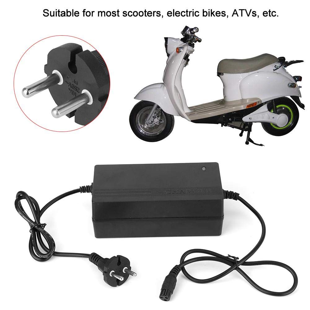 Cargador de batería de 24V 1 8A Cargador de batería de Plomo ácido para Coche de 3 Pines para Scooter eléctrico ATV Enchufe de la UE 90 230V, de Carga y Arranque
