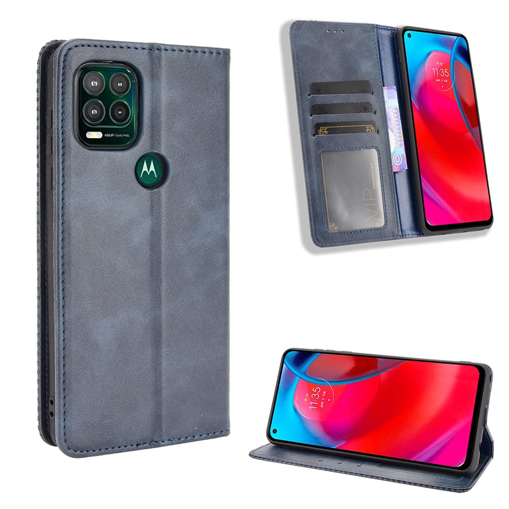 Jielangxin Keji Case for Motorola Moto G Stylus 5G Case Cover,Case for Motorola Moto G Stylus 5G 2021 XT2131-1 XT2131-3 XT2131-4 Case PU Leather flip Cover Blue