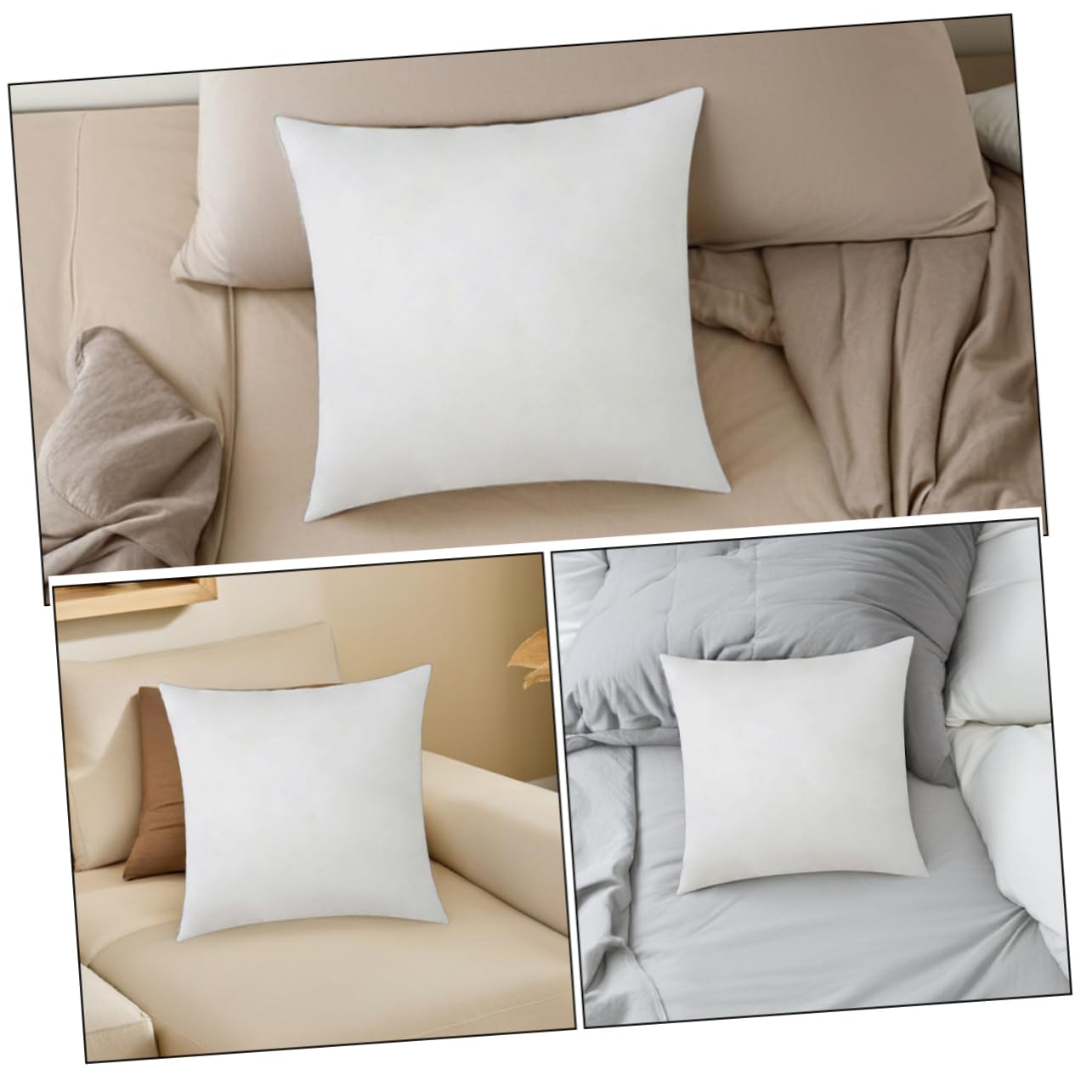2piezas Forro De Almohada Cuadrado De Relleno y Esponjoso para Decoración De Sofá Insertos De Cojín Hogar