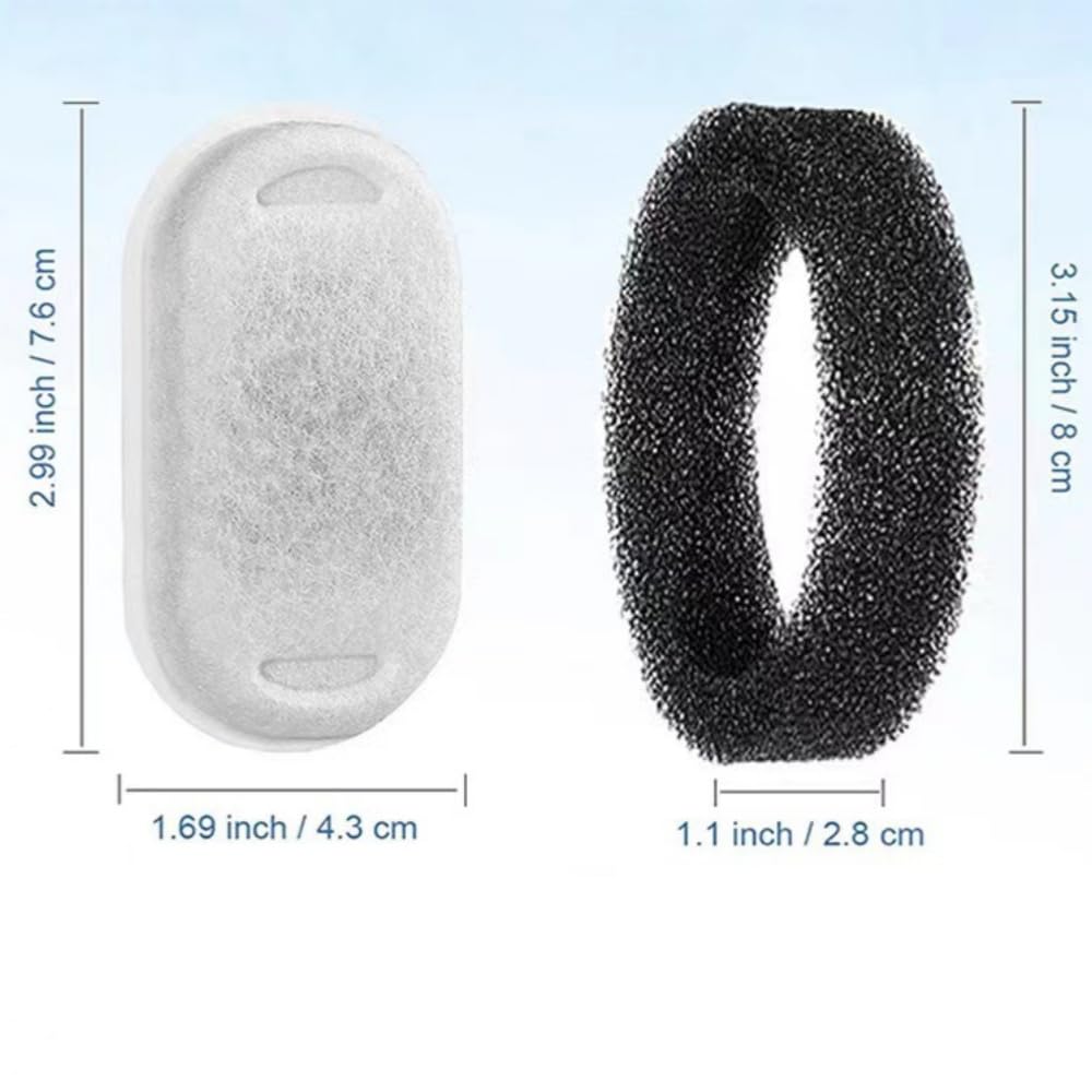 Esshogo 8+8 Filter Candles for Cat Drinking Fountain Suitable as Replacement Filter Candles for Stainless Steel Drinking Fountain for Cats and Dogs Equipped with Activated Carbon Filter Candles and - Image 2