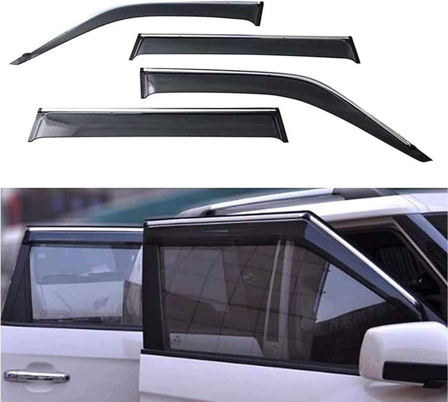 Fengxh Normal 4Pcs Smoke Tint Car Window Deflectors For Kia Soul 2008-2013