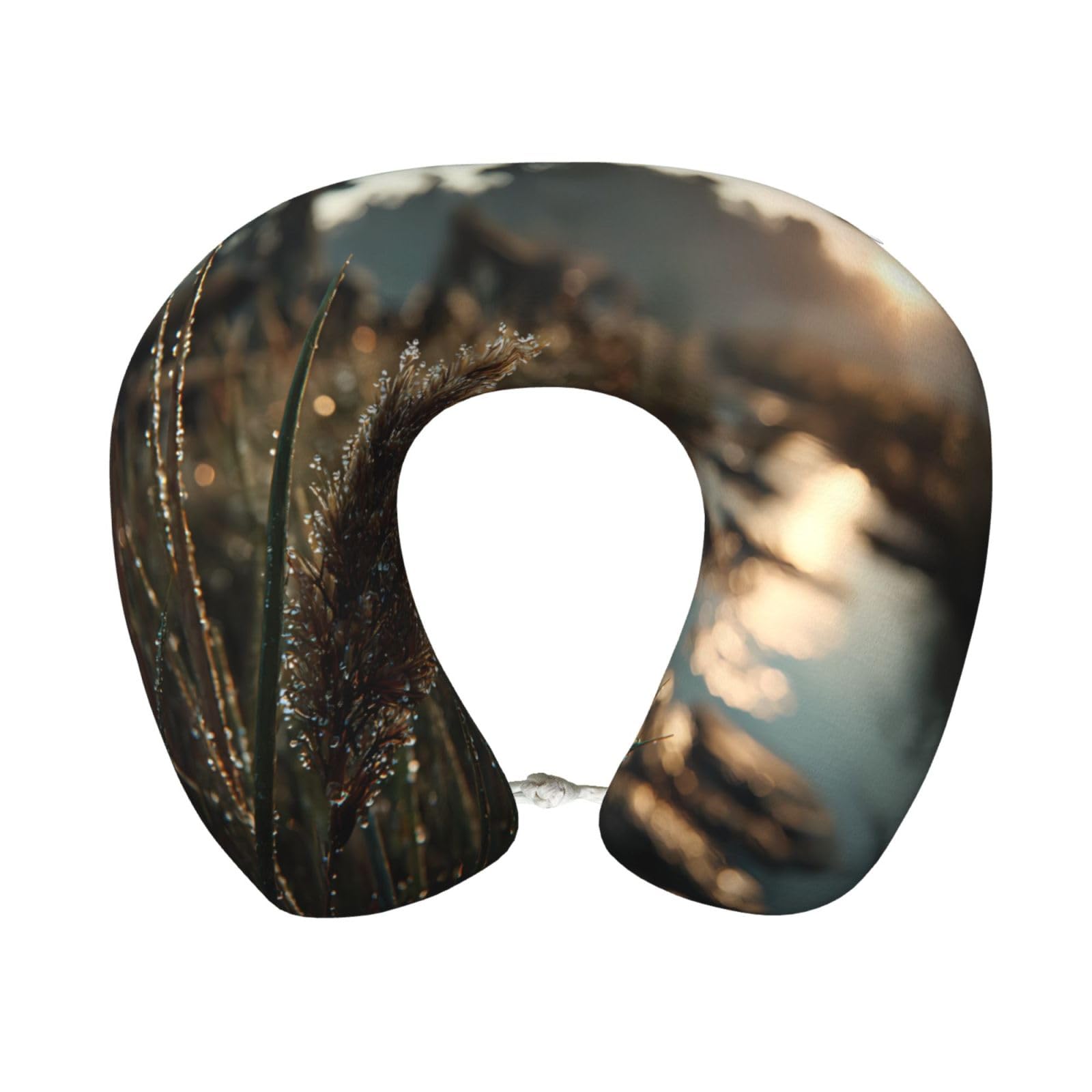 BOAIHH Morning Creek Memory Foam Travel Pillow for Soft Comfort Fits Snugly for Naps Office, and Airplane Use