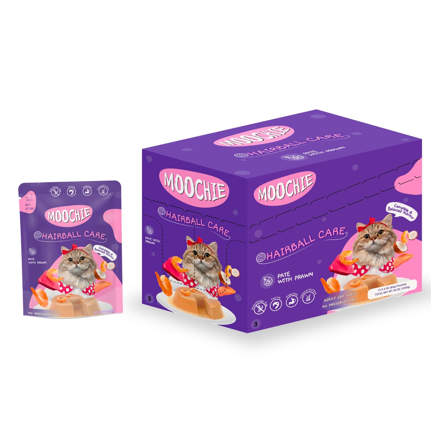 PETS EMPIRE Moochie Cat Pate with Prawn, Tasty Wet Cat Food, No Artificial Flavours Cats Food with Prawn & Taurines, Non-Vegetarian Cat Foods Pouch for Adult Cats (85g X 12) (B0DFQFMDCG) Amazon Price History, Amazon Price Tracker