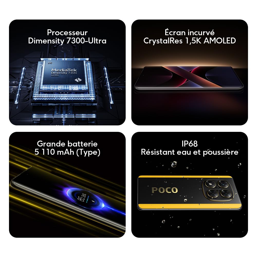 XIAOMI Smartfon POCO X7, 12+512 GB, zielony, aparat główny 50 MP z OIS, bateria 5110mAh, IP68 (ładowarka nie jest dołączona) (wersja francuska + 2 lata)