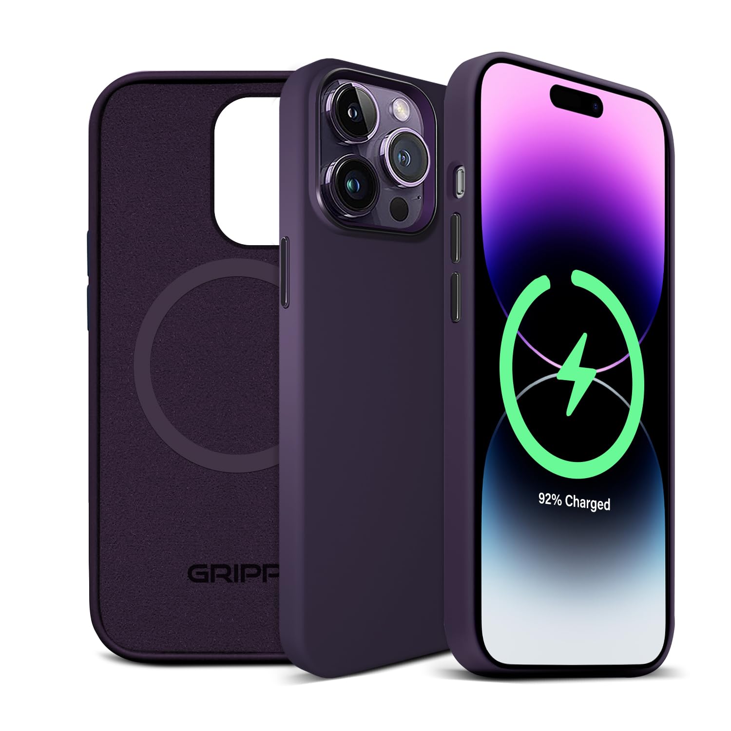 GRIPP® Rubon with Mag-Safe Slim-Fit Case Compatible with iPhone 14 Pro (6.1") Lightweight Matte Texture Liquid Silicone Soft Touch Material with 360-Degree Protection Back Cover - Purple (B0C6MV5FZZ) Amazon Price History, Amazon Price Tracker