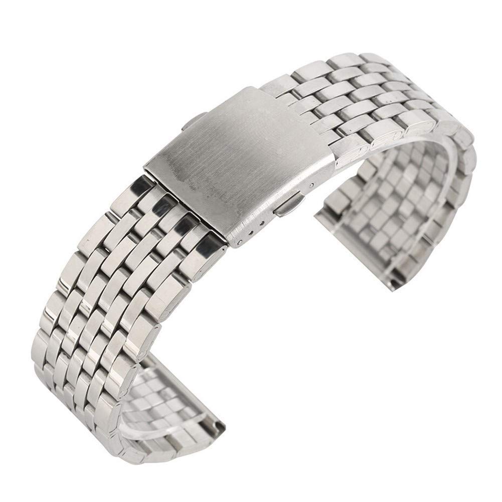Bracelet de montre en acier inoxydable 18mm 20mm 22mm argent avec boucle déployante