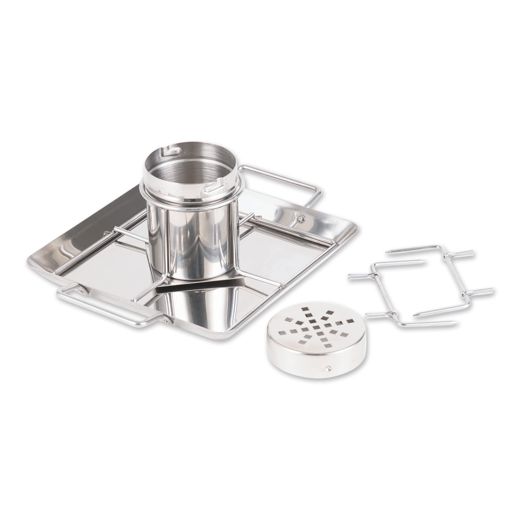 Kitchen Roasting Pan Collection Durable apto para lavavajillas, acero inoxidable, tostador vertical, 9.5 x 7.25 x 4 pulgadas