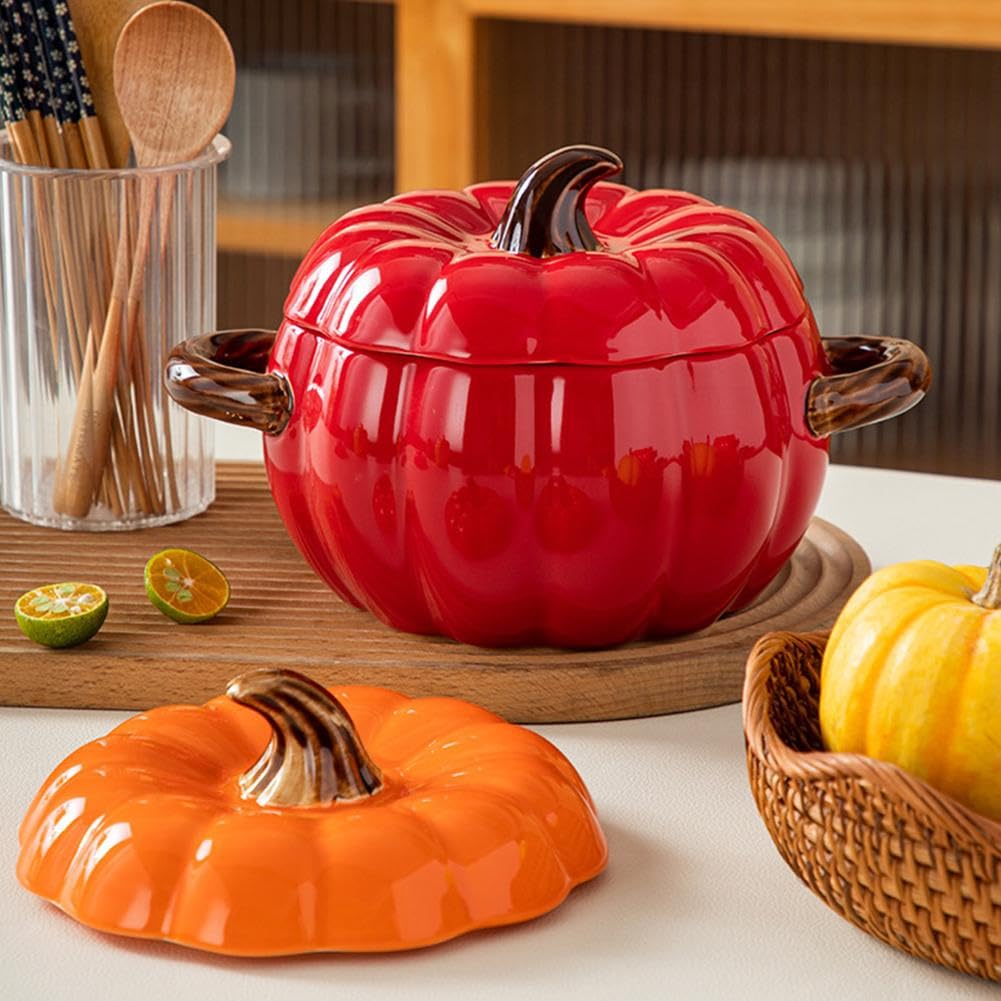 FGUUTYM 75 Pots à Citrouille En Céramique - Mini Bols Soupe Avec Couvercle, Idéal Thanksgiving Halloween Yaourt