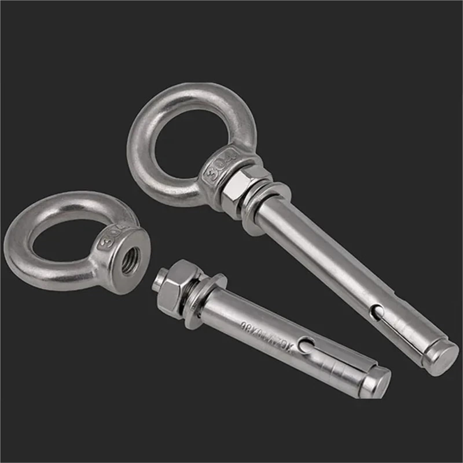 Tacos de expansión Anclajes de manguito hormigón M14 14 mm con pernos expansión y argolla elevación acero inoxidable 304(M14X120mm-10pcs)
