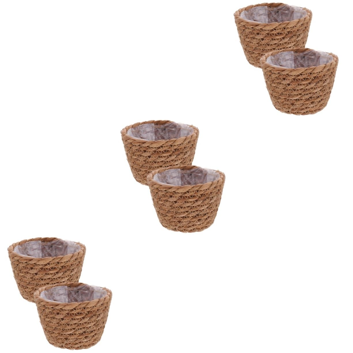 Veemoon Handgeflochtener Pflanzkorb Seegras - 2 Stück - 13 cm – Stilvolle Rattan Aufbewahrung Für Pflanzen Blumentöpfe Für Zuhause Und Kreative Deko Elemente