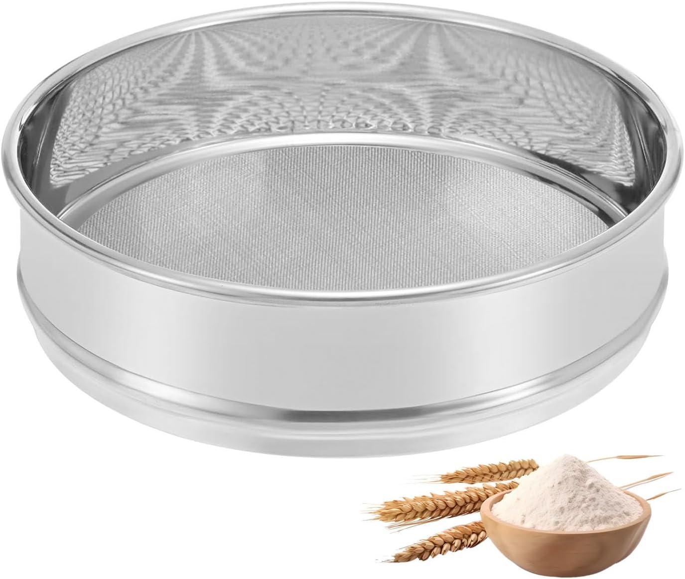 Sieve Screen for 19.6 In Stainless Steel Flour Sifter ASIN B07N5LZKHS & B09F6CP4J4 & B0D95LX5SN, Fine Mesh Round Flour Sifter for Baking (Custom Made, Ships from China, About 1-2 Weeks Delivery)