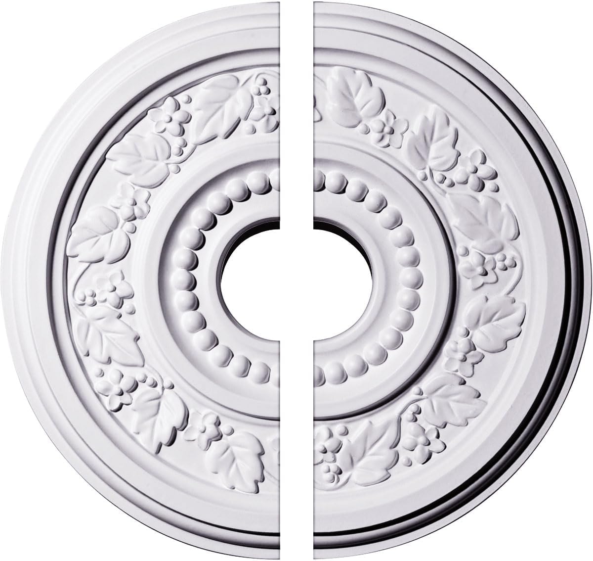 Ekena Millwork CM16GN2 16 1/8"OD x 3 1/2"ID x 7/8"P Genevieve Ceiling Medallion, Fits Canopies up to 3-1/2", 2 Piece