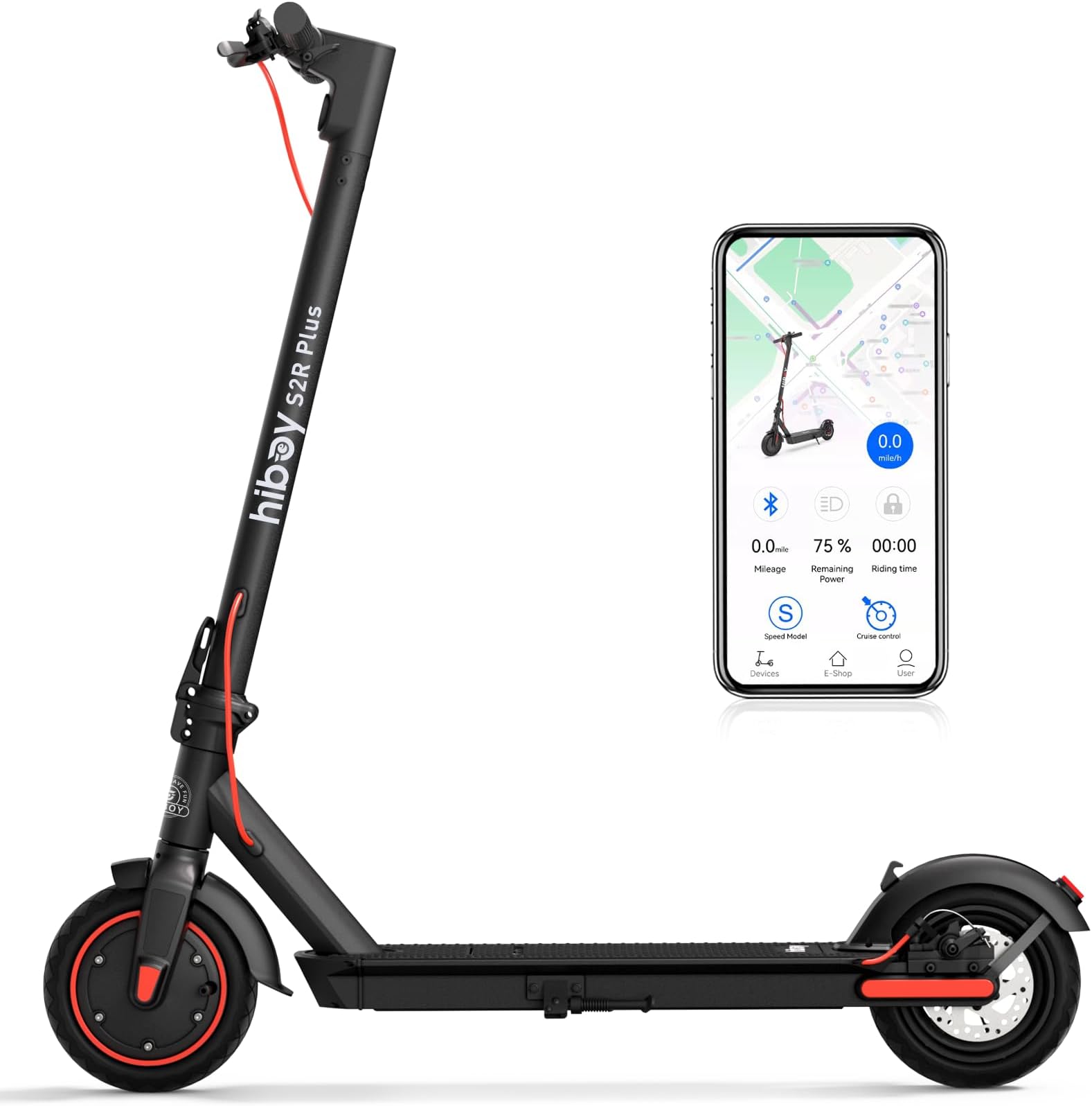 Hiboy S2 Series Electric Scooter, 8.5"-10" Tires, Up to 17-25.6 Miles Range, 350W/500W Powerful Motor & 19 MPH Portable Folding Commuting Electric Scooter for Adults with Double Braking System
