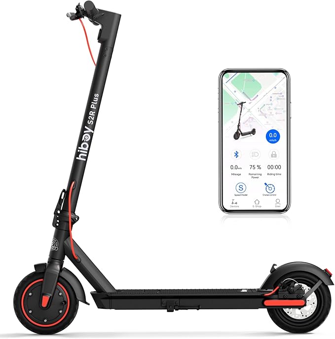 Hiboy S2/S2R Plus Electric Scooter, 8.5"/9" Tires, Up to 17/22 Miles Range, 350W Motor & 19 MPH Portable Folding Commuting Electric Scooter for Adults with Double Braking System and App