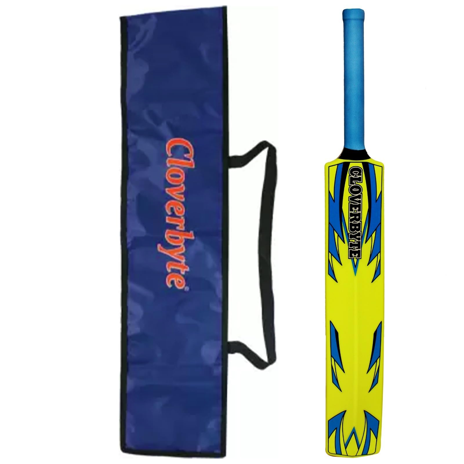 CLOVERBYTE Neon Full Size 9 No. Bat with Cover for Tennis Ball PVC/Plastic Cricket Bat