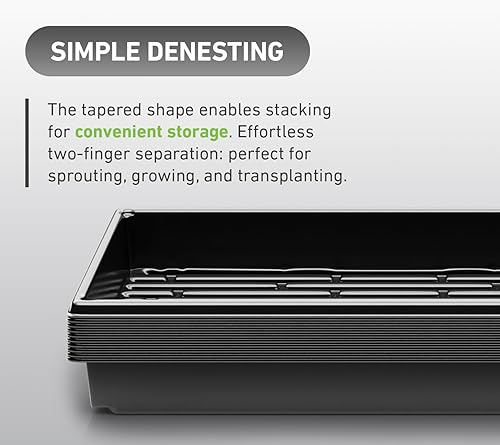 Miniatura 6 de Yield Lab - Bandeja de propagación de plástico negro de 10 x 20 pulgadas (paquete de 10)  Equipo hidropónico, aerófobo, de cultivo de horticultura