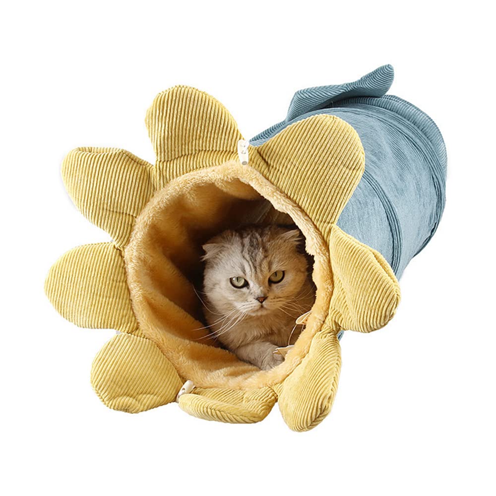 Zusammenklappbarer Katzentunnel Crinkle Kitten Play Tube Für Große Katzen Hunde Hasen Mit Ball Fun Cat Toys 2 Wildleder Peep Hole Pet Toys
