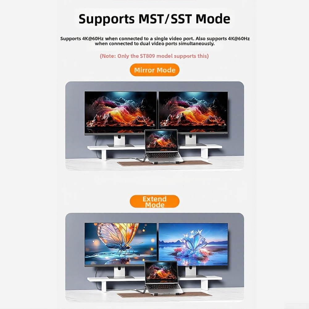 Supporto per laptop, hub di raffreddamento verticale in lega di alluminio, supporto doppio display 4K, ricarica rapida PD da 100 W, pieghevole ed ergonomico per professionisti (ST708)