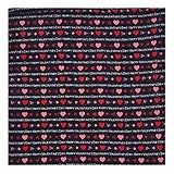 Jacob Alexander Men's Happy Valentine's Day Hearts and Love Arrows Pocket Square Handkerchief Hanky - Black White Red