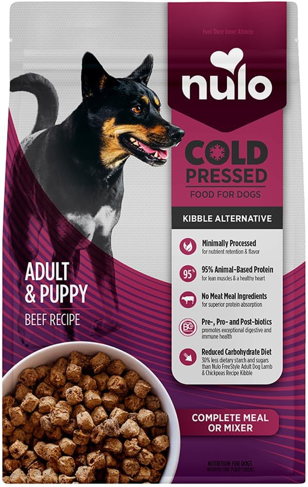 Nulo, Cold Pressed Beef Recipe Adult & Puppy Dog Food, 35.2 Ounce