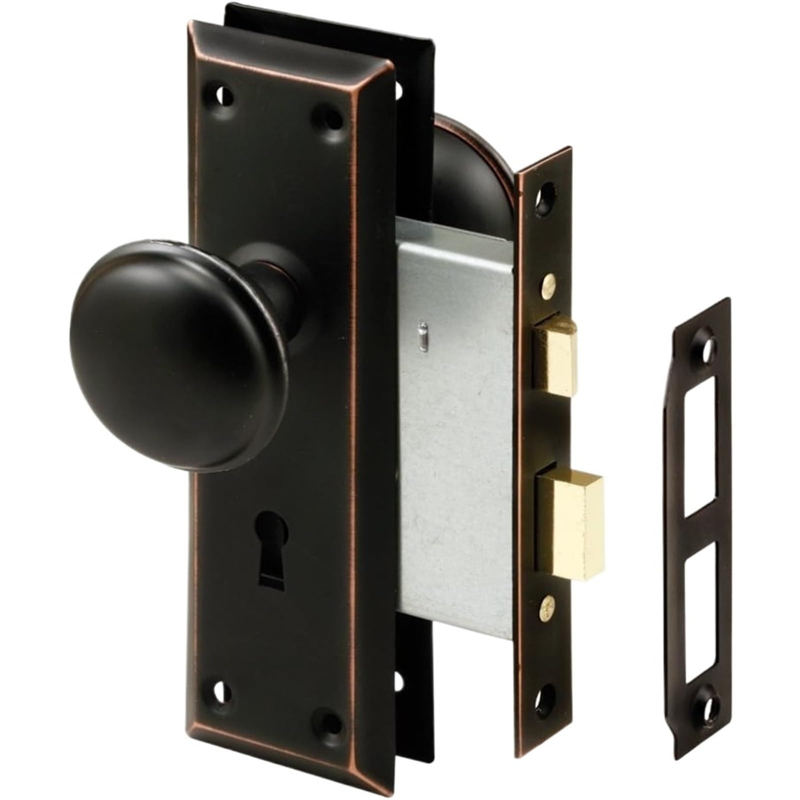 Serrure à mortaiser E 2495 bouton bronze quincaillerie porte 1 3/8 po