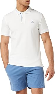 GANT Halbarm Poloshirt geknöpfter Polokragen Logo-Stick anthrazit