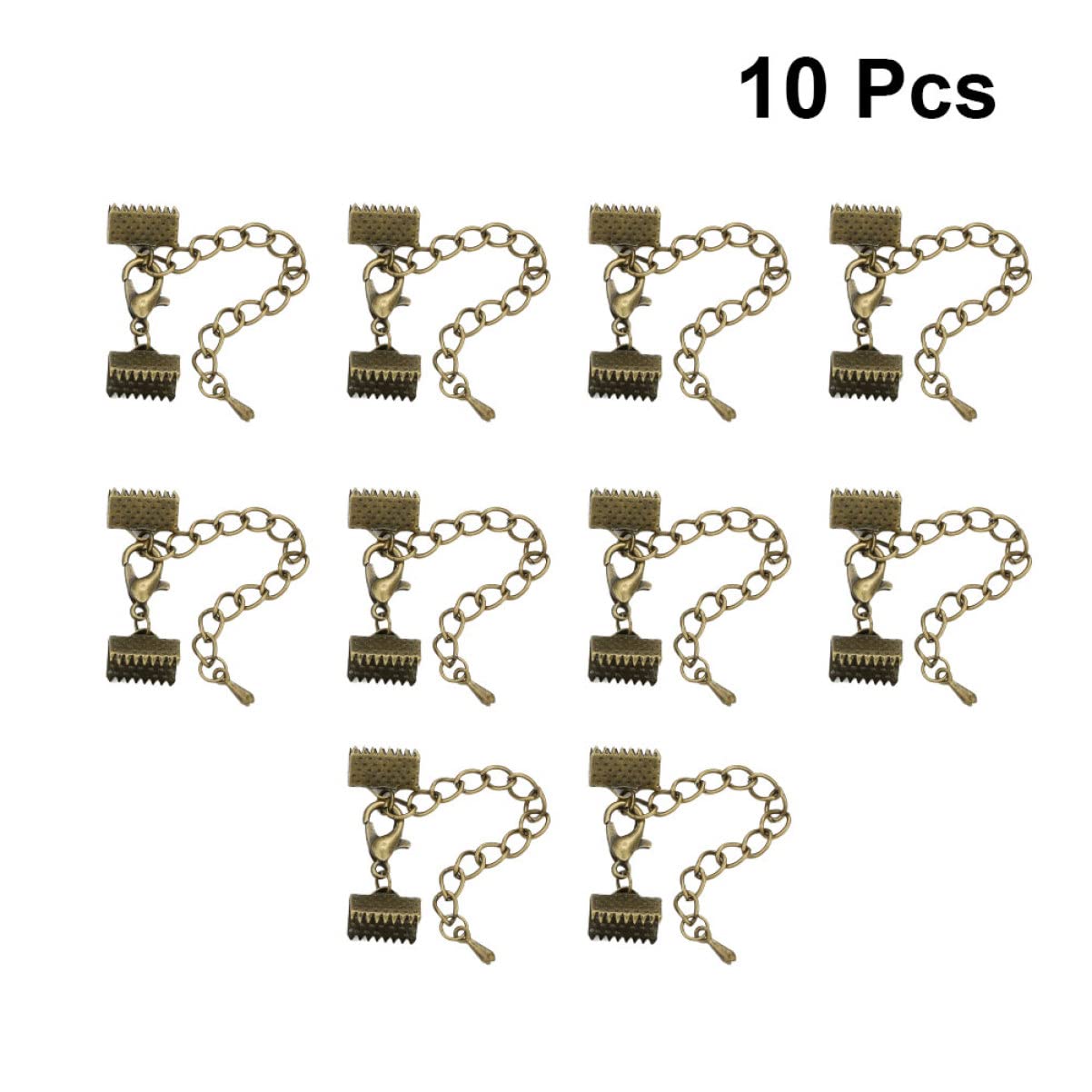 Angoily Rope Clip for Jewelry Cord Ends for Jewelry Making Ribbon Crimps Bracelet Connector Clasp 10 Pcs Set