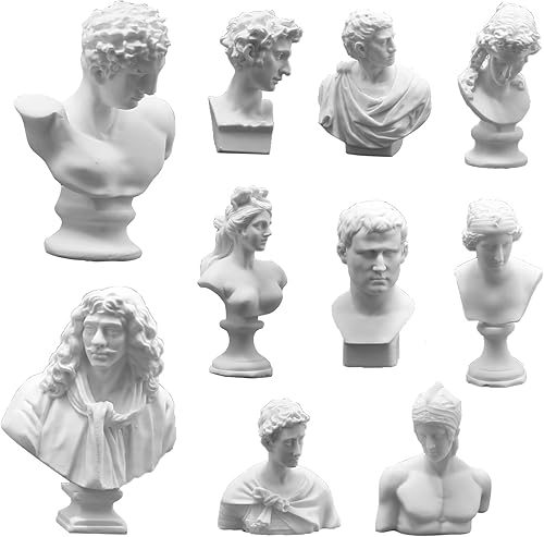 Miniatura 7 de UOIENRT Estatua y esculturas griegas de busto, mini estatua de mitología griega, pequeña decoración de mitología griega, estatua de Dios griego,