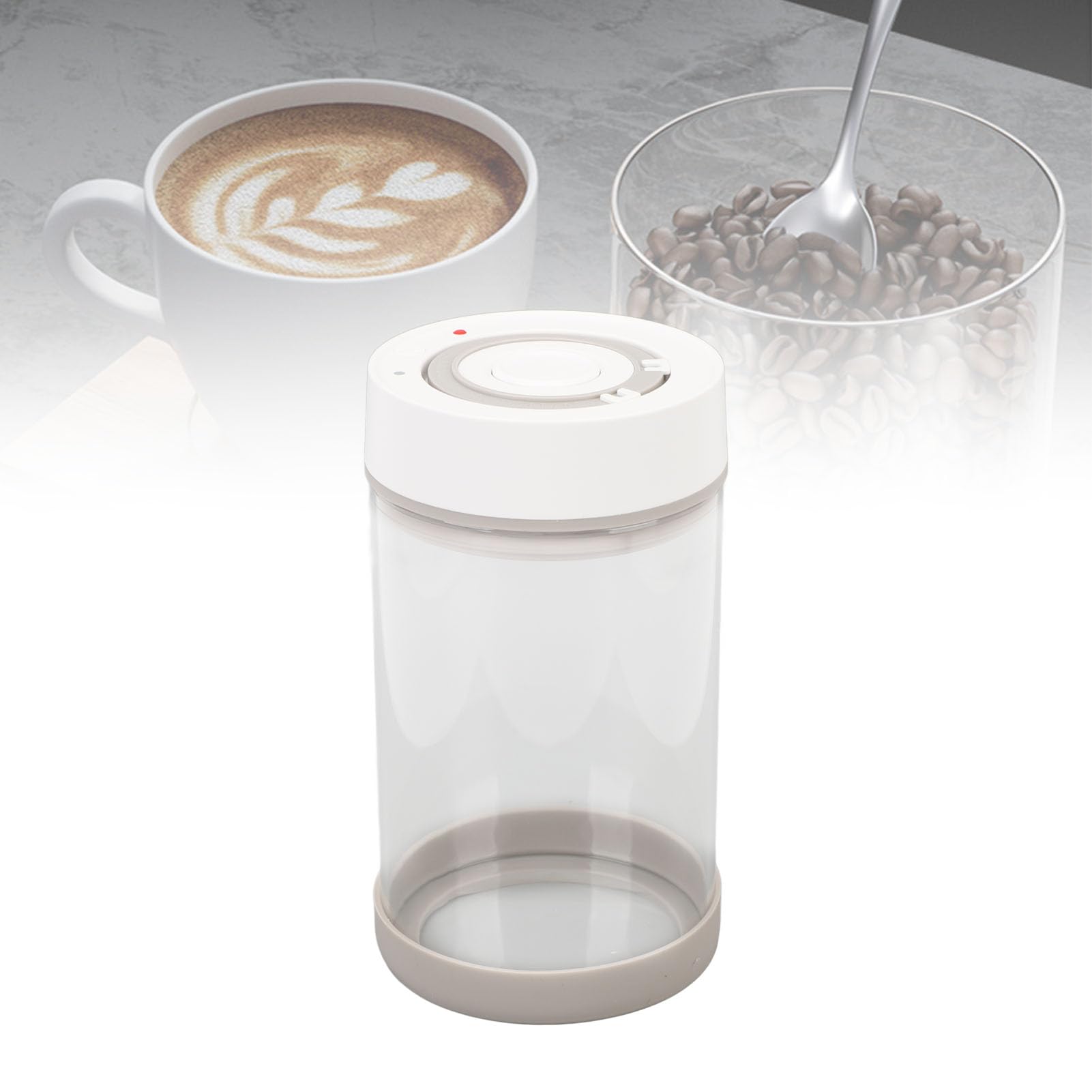 Elektrischer Vakuumkanister, Vakuumversiegelte Kaffeedose aus Borosilikatglas, Eingebauter 500-mAh-Akku, Luftdichte Aufbewahrung von Teebohnen und Nüssen für den Organizer in der Küche zu