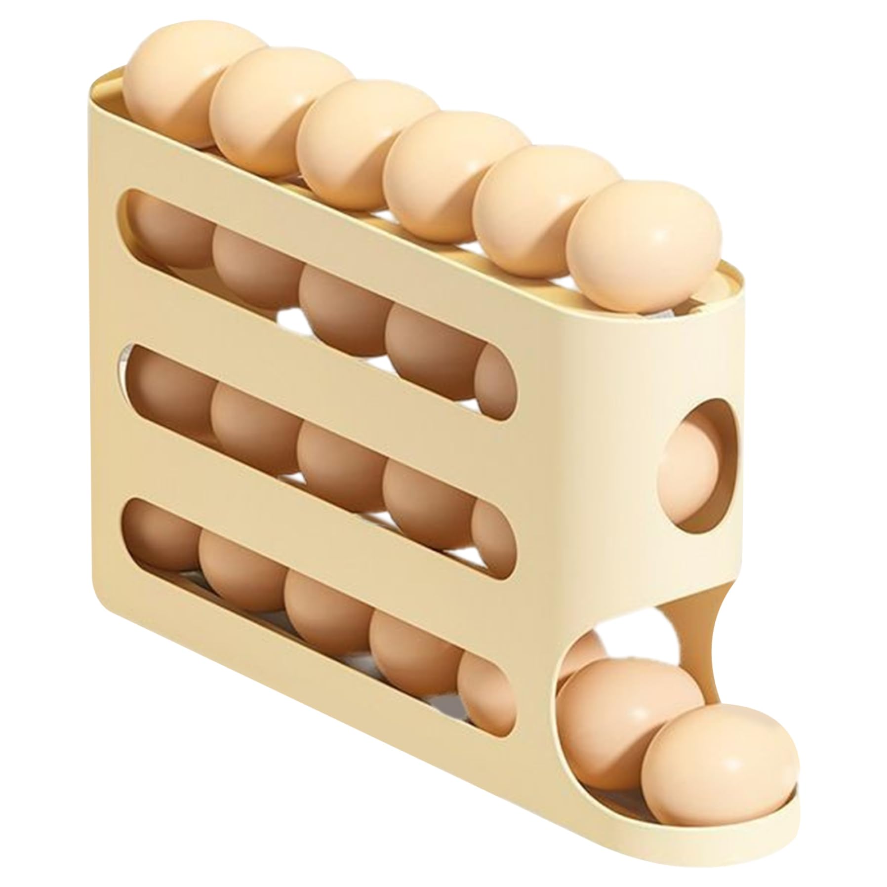 Soporte para huevos para frigorífico que ahorra espacio con dispensador automático por gravedad
