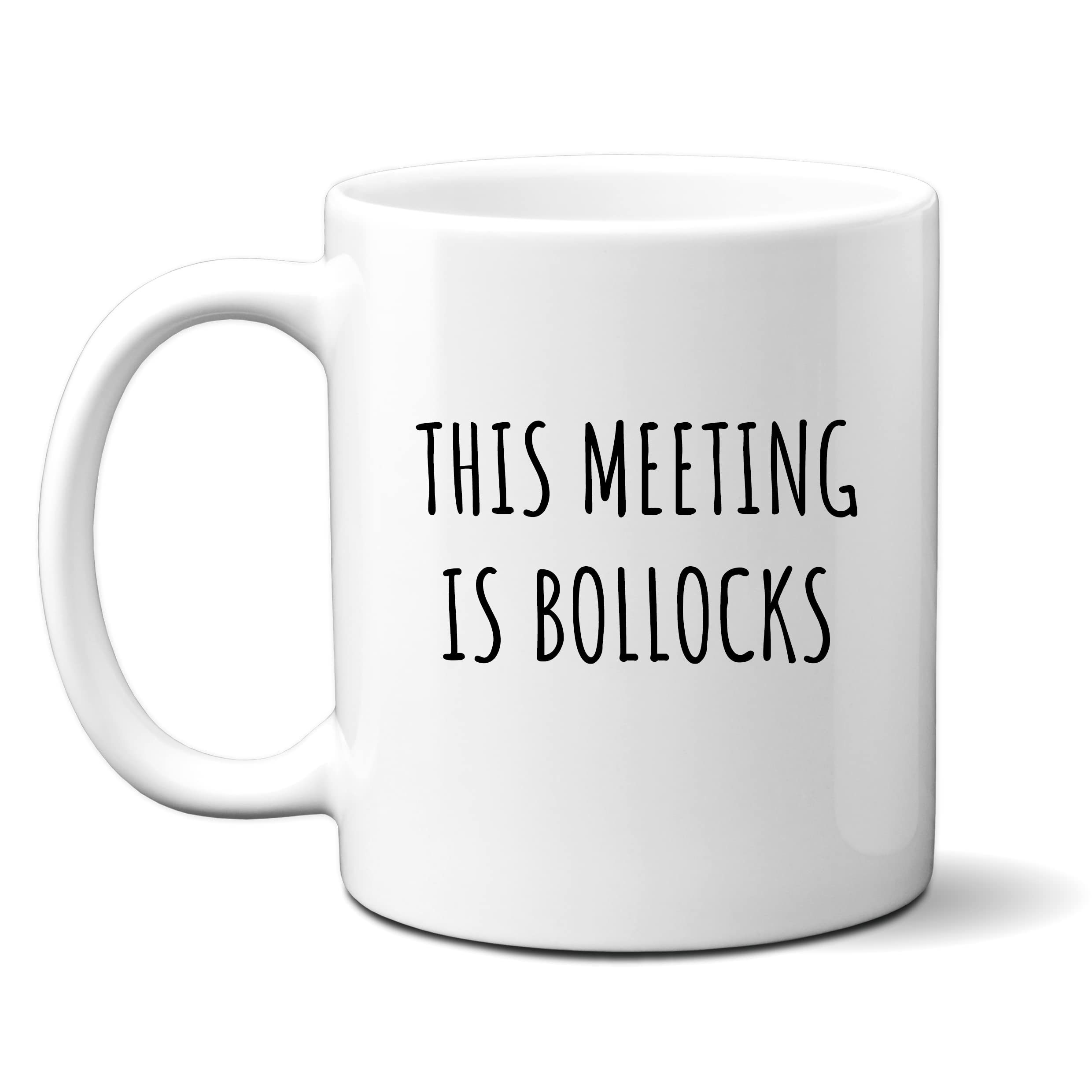 Denzie Digs Funny Personalised Mug, This Meeting is Bollocks, Rude Birthday Gift for Men or Women, Colleague, Work, Friend