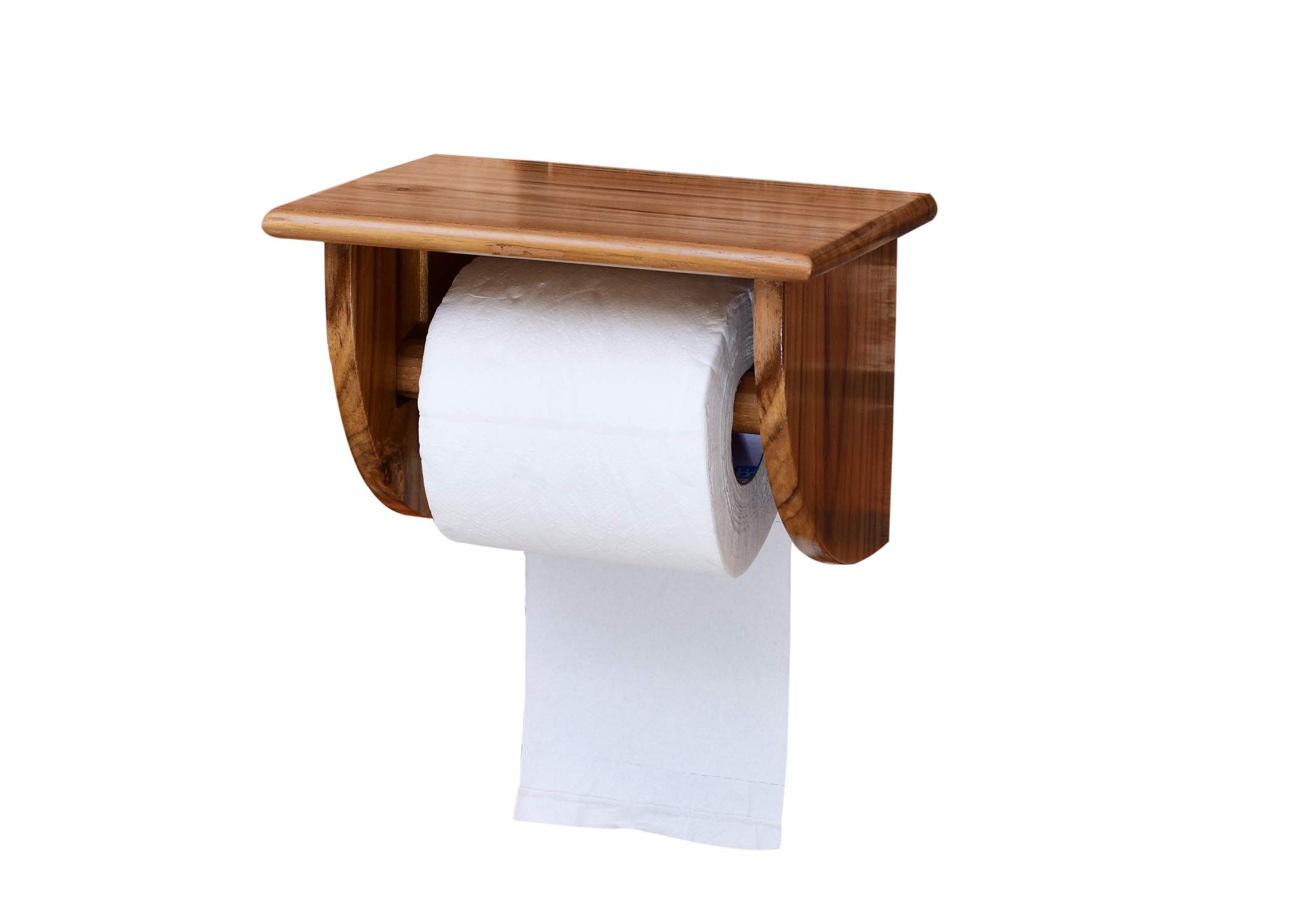 The Weavers Nest Teak Wood Wall Mounted Toilet Paper Holder with Shelf for Restaurants, Hotels and Bathroom (Size: 19 x 13 x 13 cm) (B08HX6THSW) Amazon Price History, Amazon Price Tracker