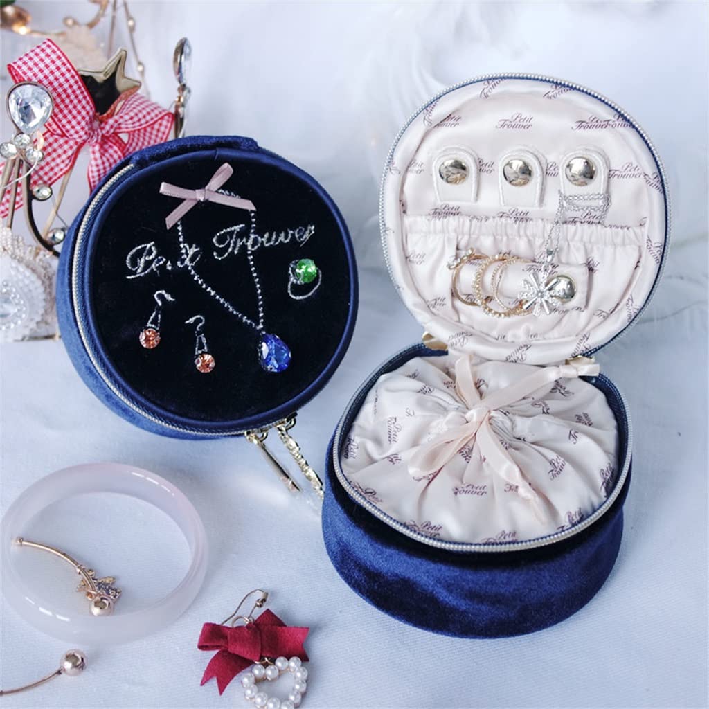 Samt Runde Schmuck Tasche Reise Tragbare Ring Ohrringe Uhr Armband Schmuck Box Schmuck Box