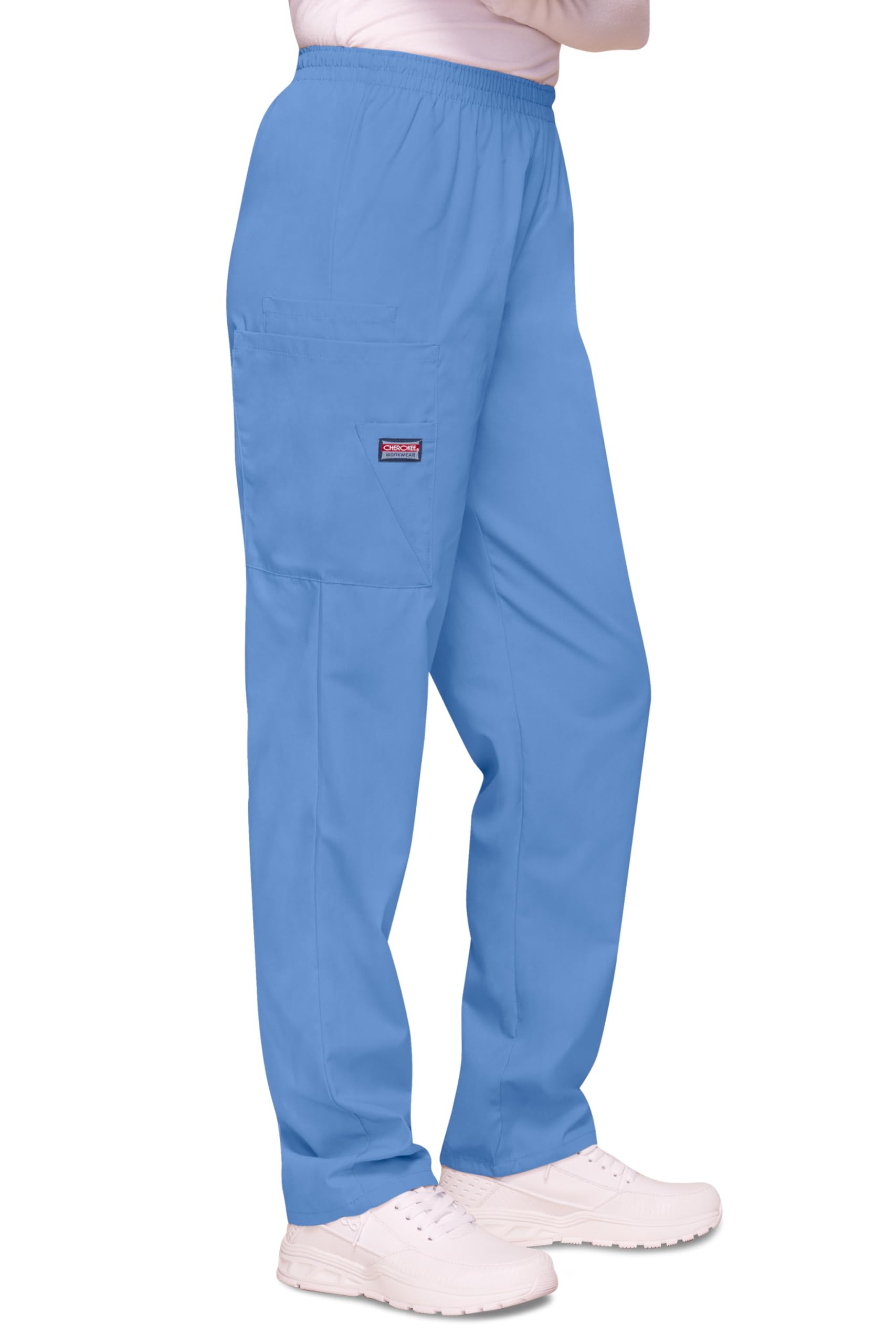 CHEROKEE Pantalones Uniformes para Mujer, Línea Originals, Azul (Celeste), S