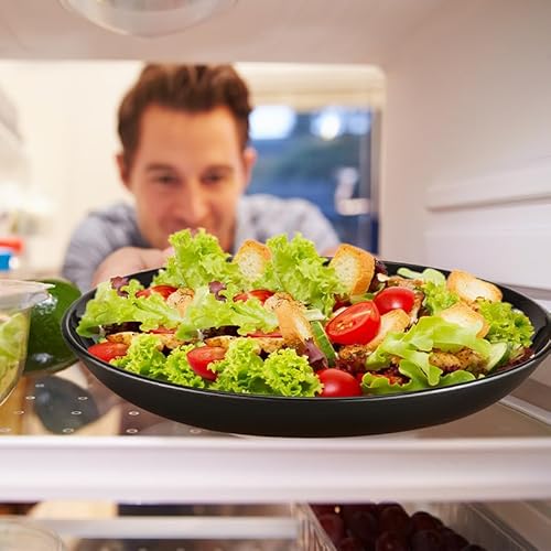 Pleafind Dinner Plates set of 12, Plastic reusable, 3 Size include Plates, Salad Dessert Dishwasher and Microwave Safe Party Lightweight Unbreakable, BPA-Free, Black - Image 5