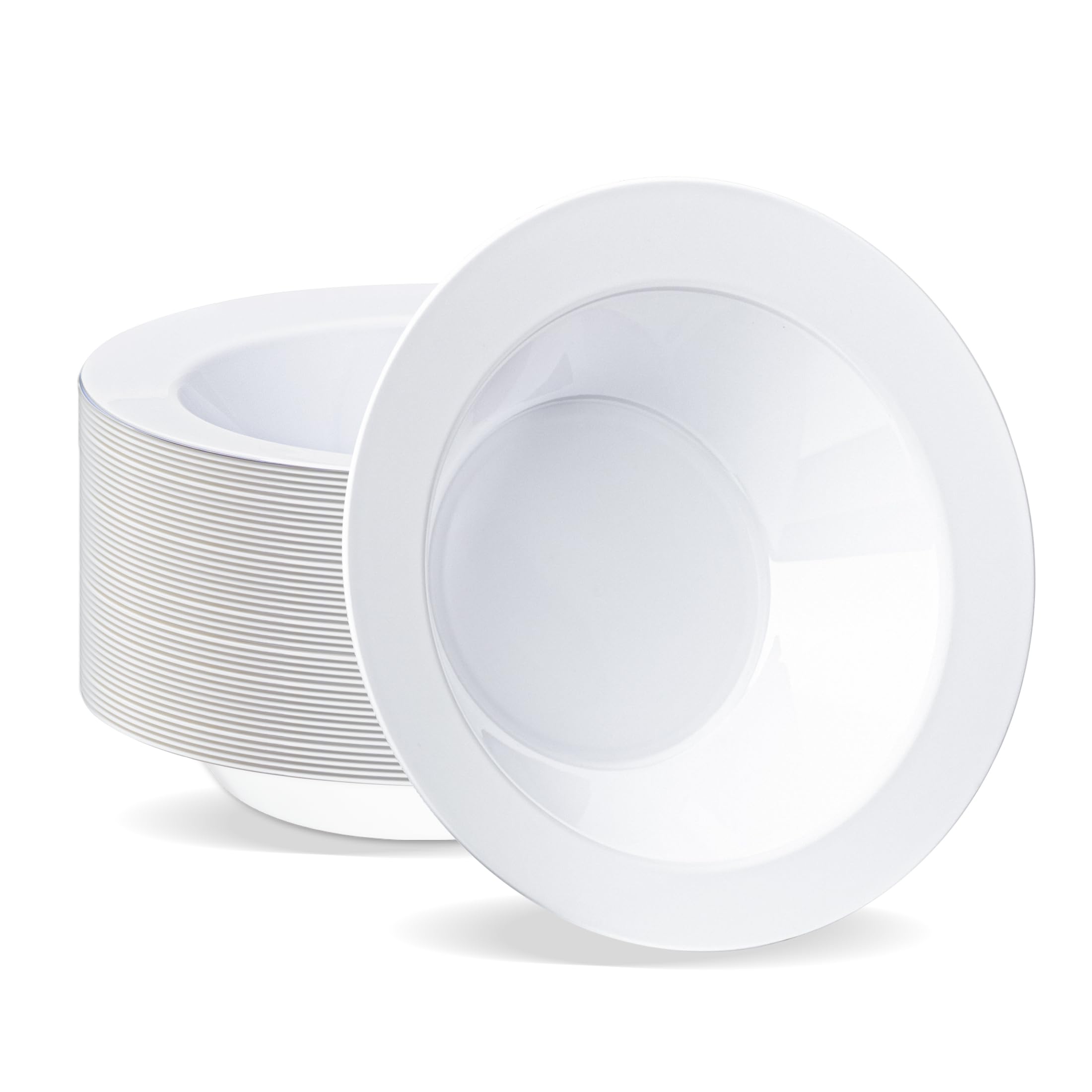 BESTVIP 12 Oz 50Pcs Plastic White Bowls