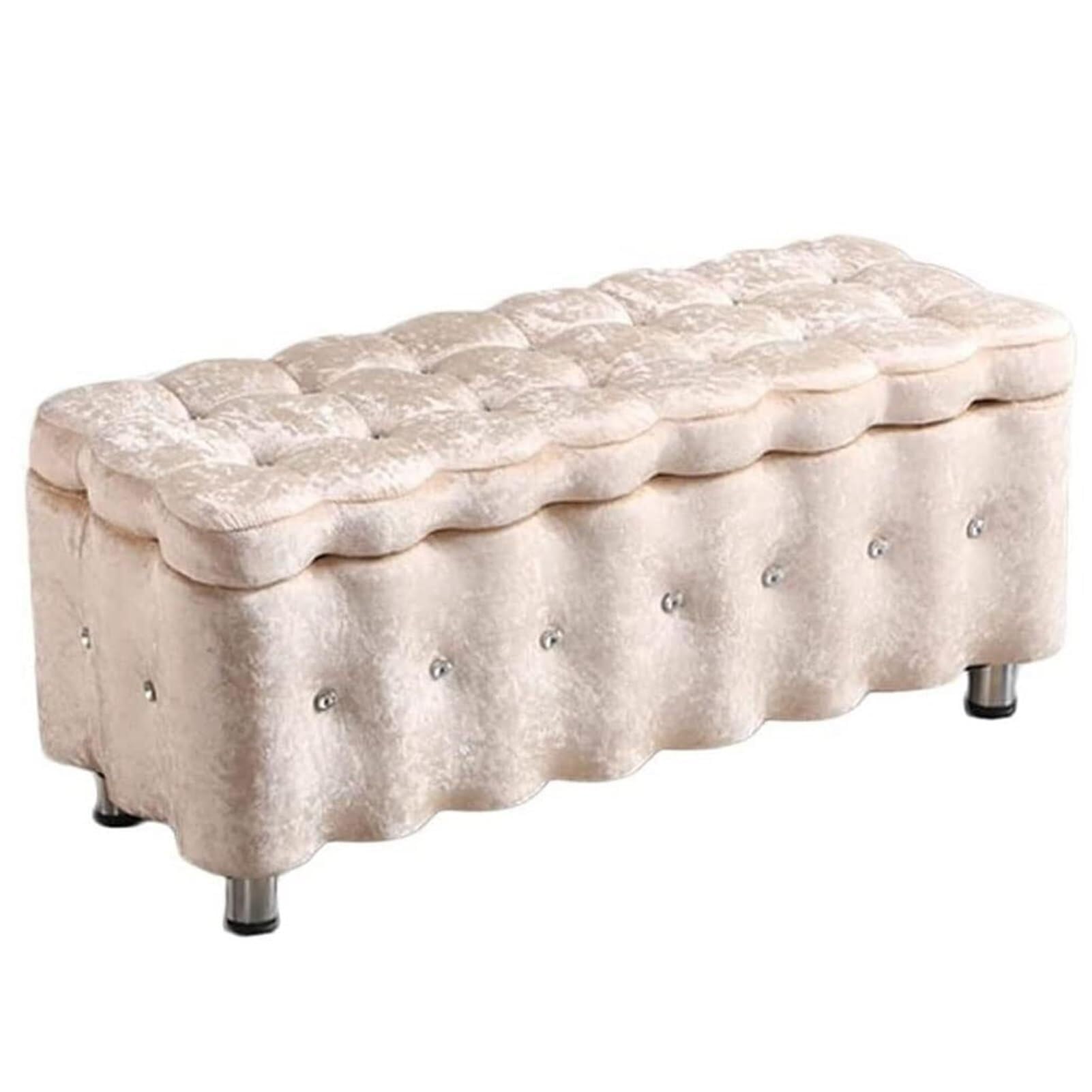 Taburete de cama de vellón de hielo y diseño elegante para salón moderno