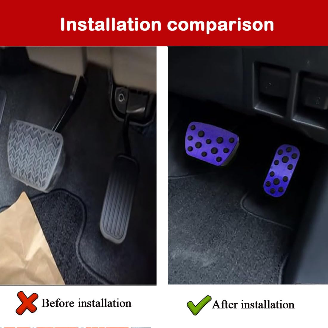 XITER 2PCS Anti-Slip No Drilling Aluminum Rest Brake Gas Accelerator Pedal Covers Foot Pedal Pads Kit For Toyota 2024-2025 Land Cruiser,(BLUE)