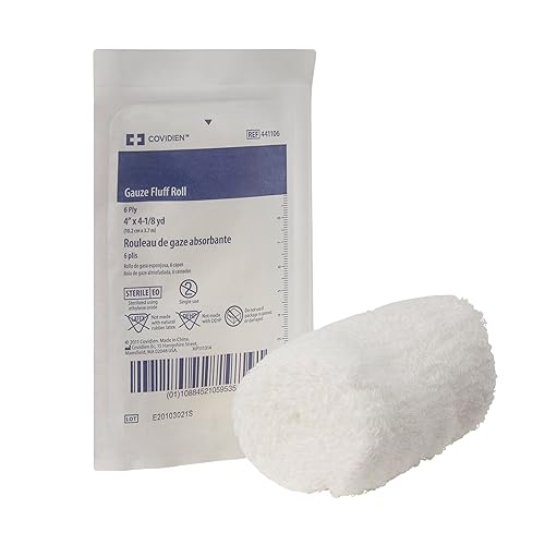 Rollo de gasa para vendaje de pelusa de 6 capas, 4 pulgadas x 4-18 yardas, forma de rollo estéril