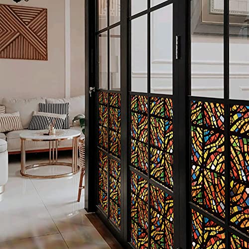 Funlife SE060-TMMS-30X300CM-FBA Double-Sided Privacy Abstract Geometric Stained Glass Window Film cover