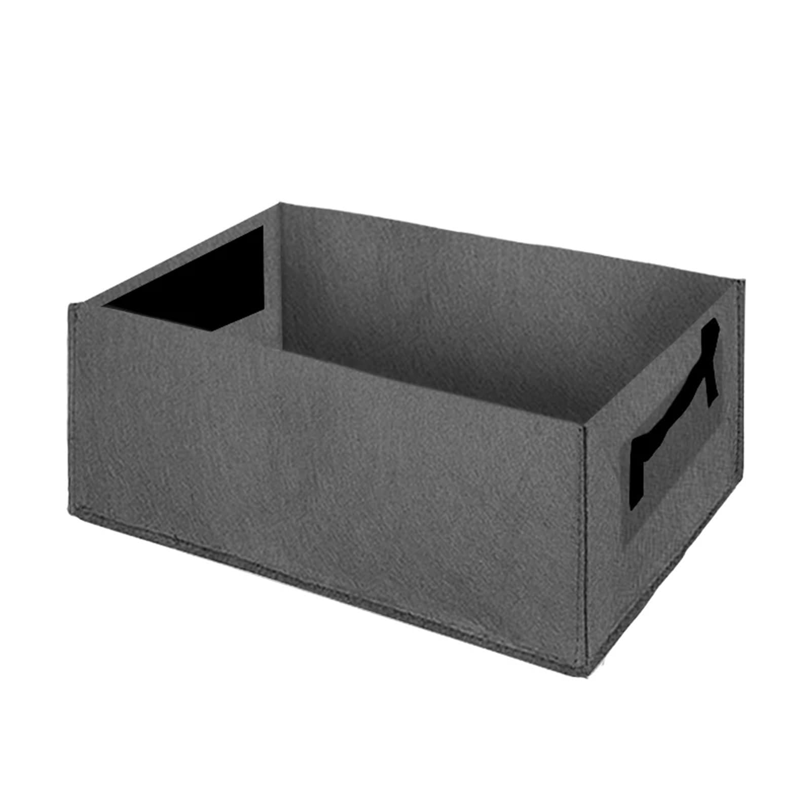 GIYXHU 2pcs Garden Planting Bag Felt Grow Rectangle Plant Nursery Pot Outdoor Flower Growing Vegetable Container for Flowers Vegetables(Grey,7 Gallons 50X30X20cm)