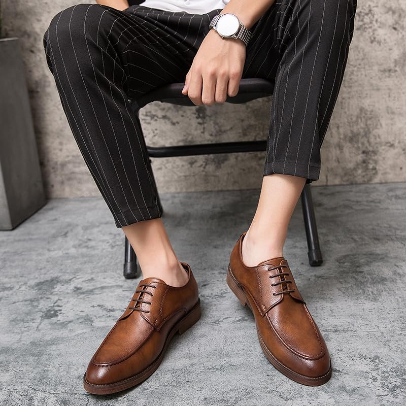 Santimon Oxford Shoes for Men, Lace up Classic Leather Dress Shoes Business Derby Shoes4